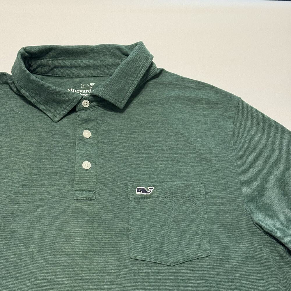 VINEYARD VINES Green Men’s Polo Shirt M EDGARTOWN Pima Stretch Golf Tennis